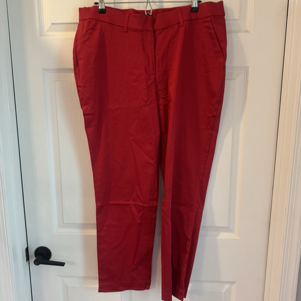 NEW Signature Collection Women size 14 Red Pants Stretch Waist Band